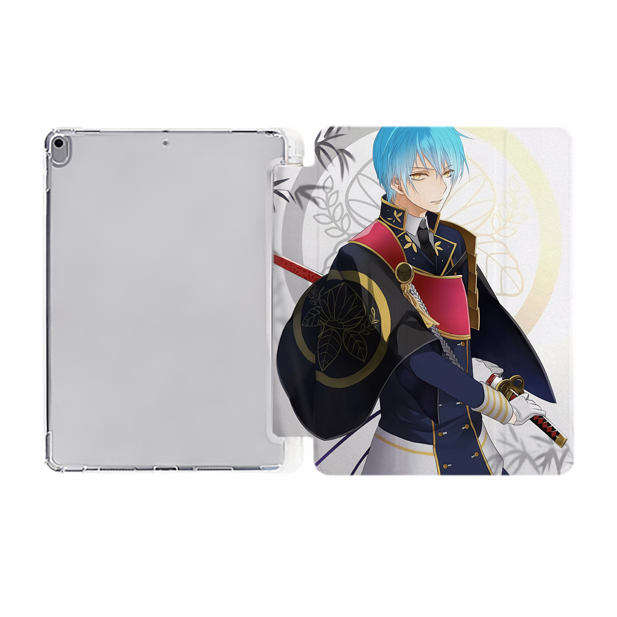 （画像用） 刀剣乱舞 Touken Ranbu IPad ケース ペン収納付き 三つ折りスタンド PUレザー×シリコン 対応機種9.5/10.5/10.9インチ